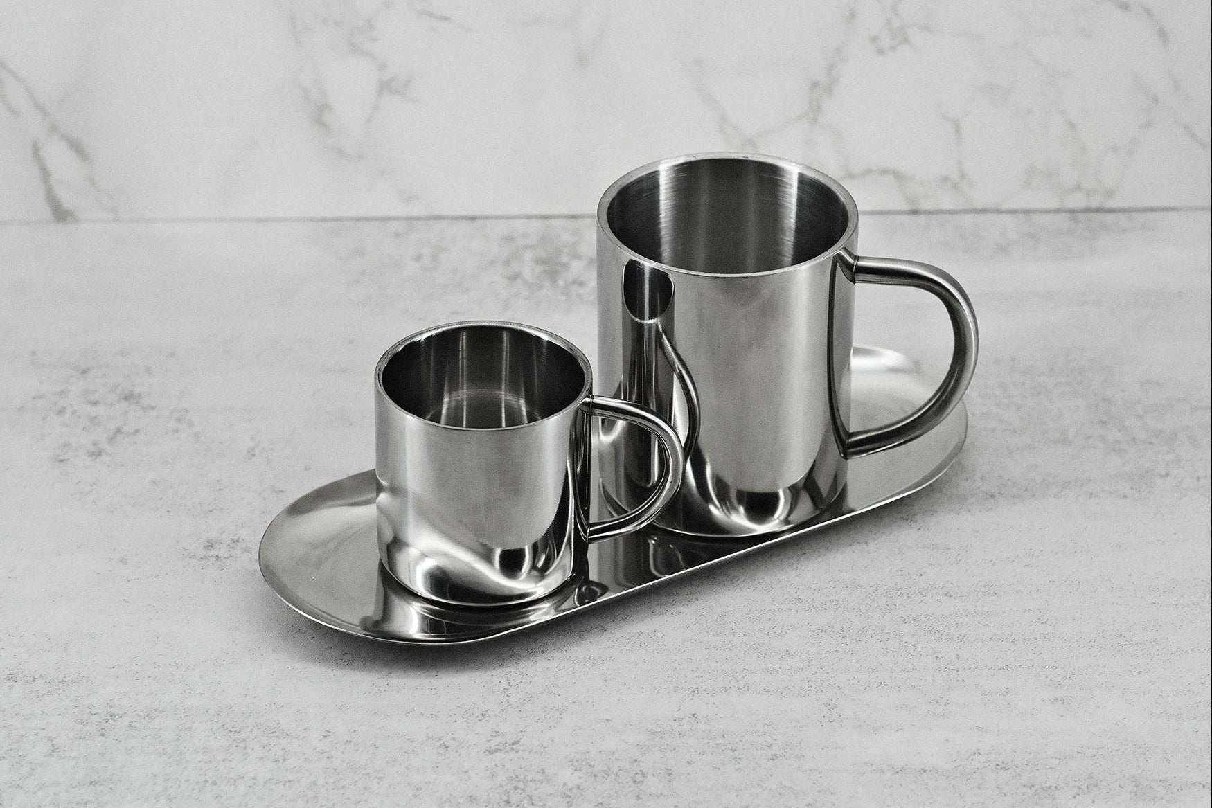 Coffee Mug Set with Tray | Linea 03 Duo Set
