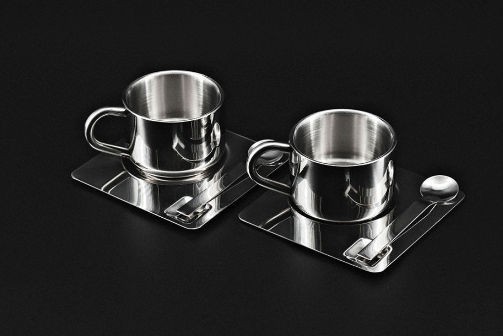 Minimalist Coffee Mug Set | Stainless Steel | Studio Halo